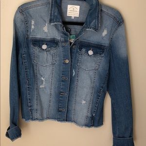 NWT Distressed Jean Jacket